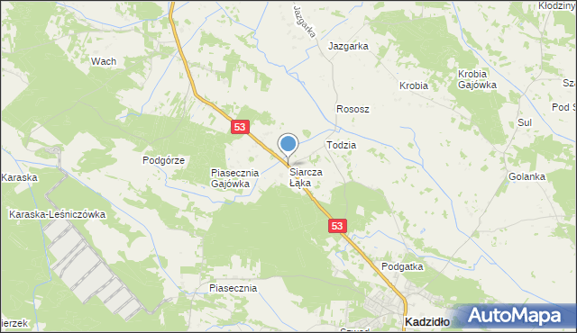 mapa Siarcza Łąka, Siarcza Łąka na mapie Targeo